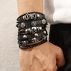 European & American Handmade Braided Leather Bracelet Set: Men's Hip Hop Punk Vintage Multi-layer Jewelry