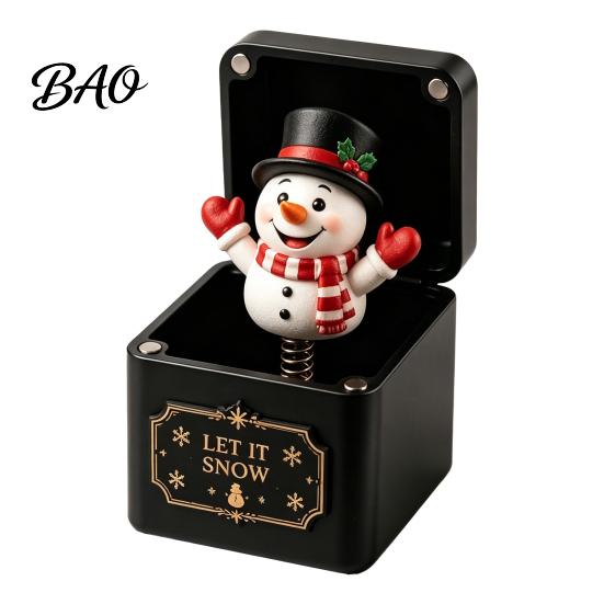 Christmas Party Favors Magic Gift Box, Spring-Loaded Pop-Up Holiday 3D Santa Tabletop Ornaments Claus Snowman Angel Elk Trick Box for Xmas Parties,