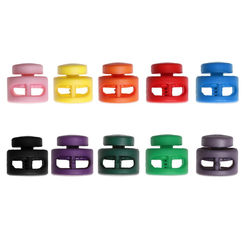 Quality 6mm Hole Sportswear Accessories Apparel Shoelace Cord Lock Bean Toggle Clip Plastic Stopper