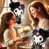 Hello Kitty Kuromi Maskotka Pluszak Zabawka Czarna Sukienka Kotek 35Cm