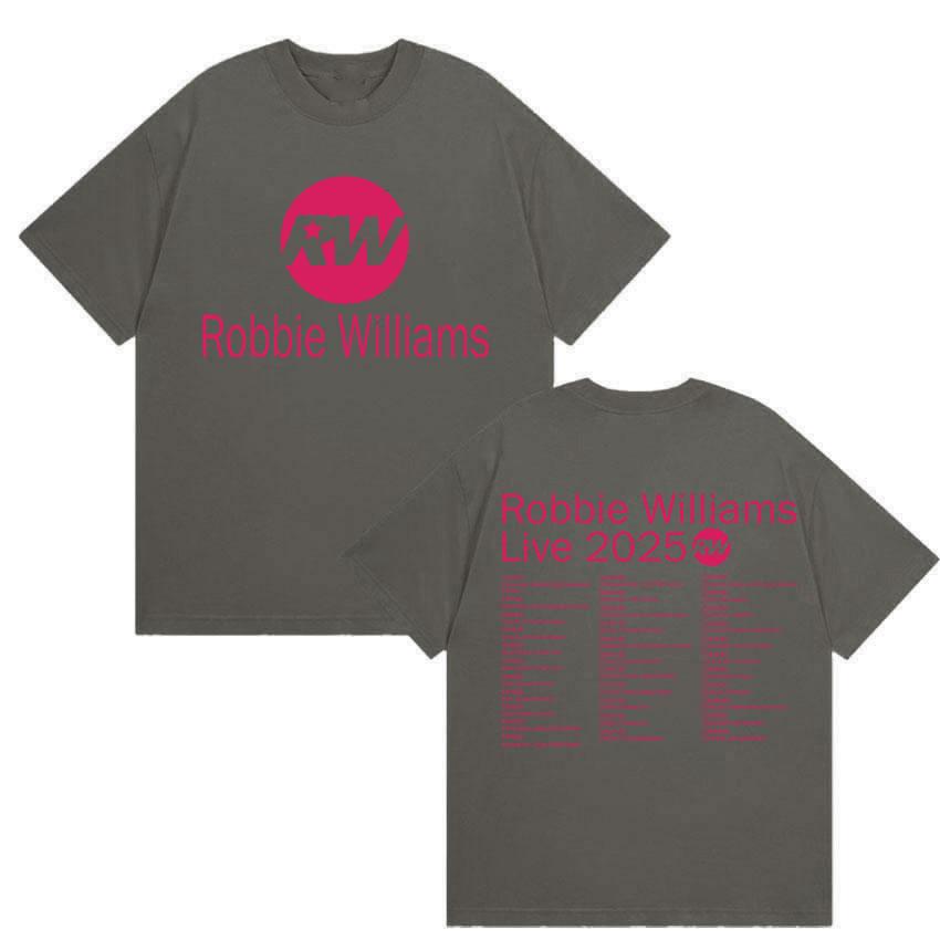 Robbie Williams Live Pw Tour 2025 T-Shirt Men Women's Casual Cozy Cotton Short Sleeve T Shirt Harajuku Fashion Vintage T-shirts