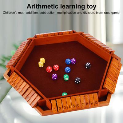 Shut The Box Brettspiel mit 12 Würfeln Pädagogisches Würfel-Strategiespiel