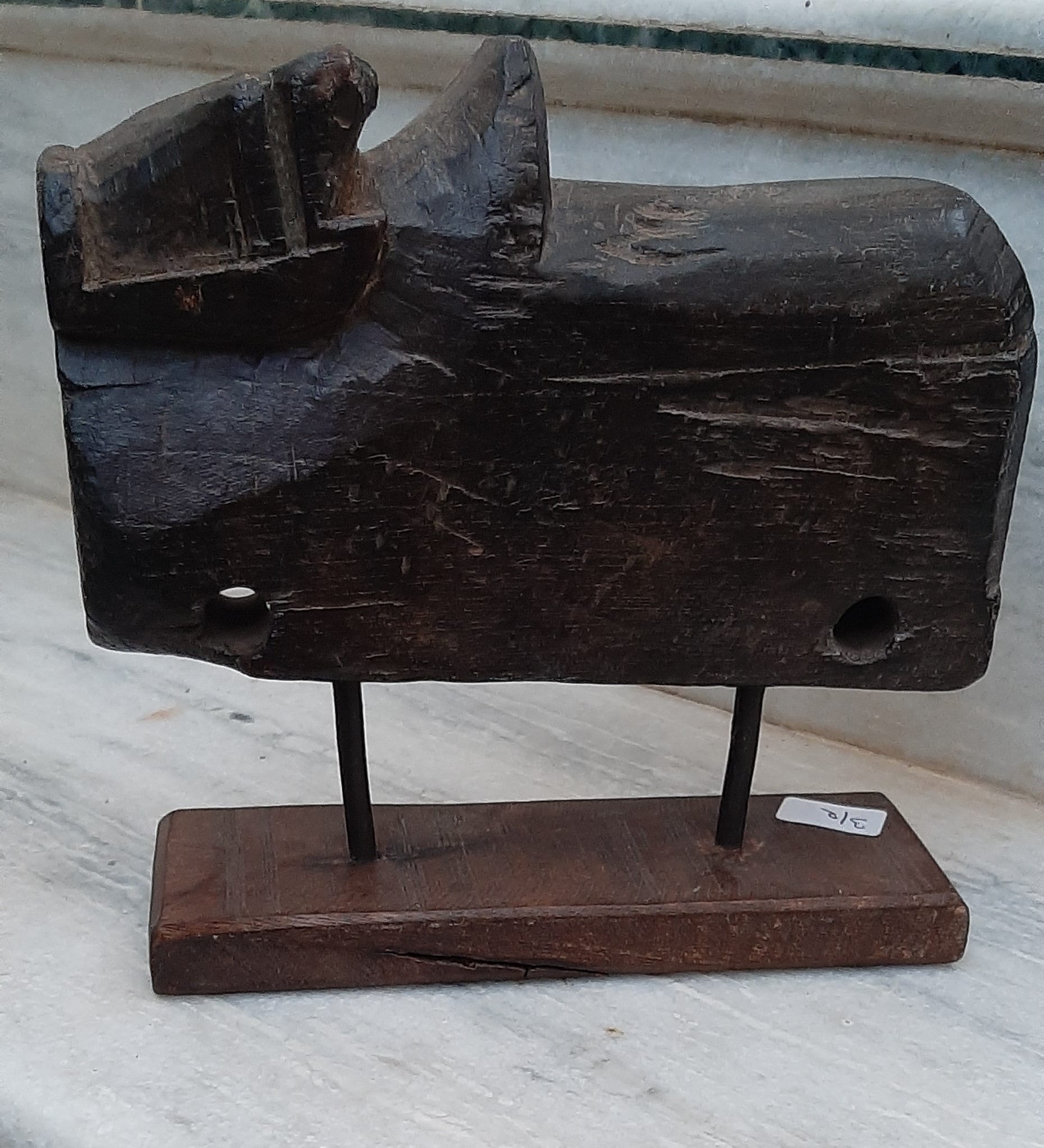 

Antique Hand Carved Wooden Nandi Cow Statue: Indian Home Decor 16” X 8” X 24” (l x w x h) разноцветный