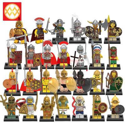 Medieval Knights Roman Commander Spartan Crusader Viking Warrior Middle Age Army Soldier Block Toys