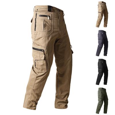 Rechte casual herenbroek met meerdere zakken, werkbroek en lange broek