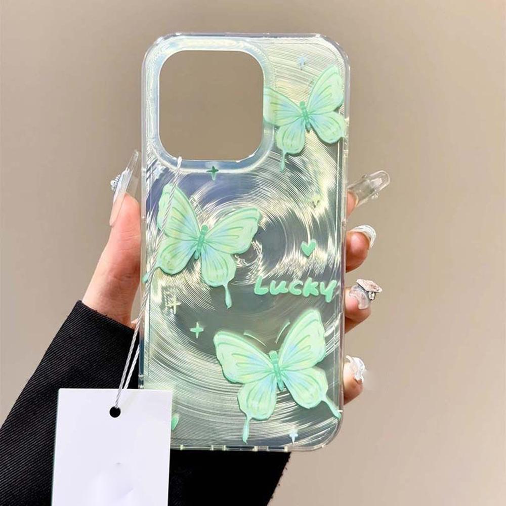 Iridescent Glossy Phone Case for iPhone 11 13 14 15 16 17 Pro 17 13 14 15 Pro Max High Quality Fantasy Floral Style Full Protection Shell