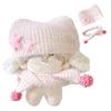 Cat Ear Knit Hat & Scarf Set for 10cm Plush Toy, Pink [Used]