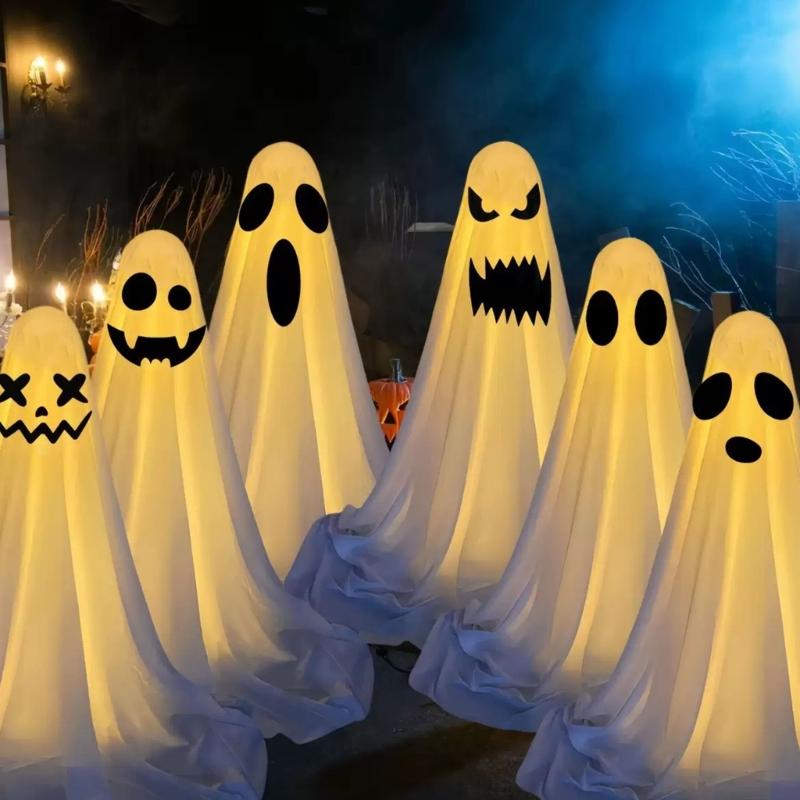 Battery Power Standing Phantoms Halloween Yard Decors 165cm Height Eerie Atmosphere Creation For Porch Garden
