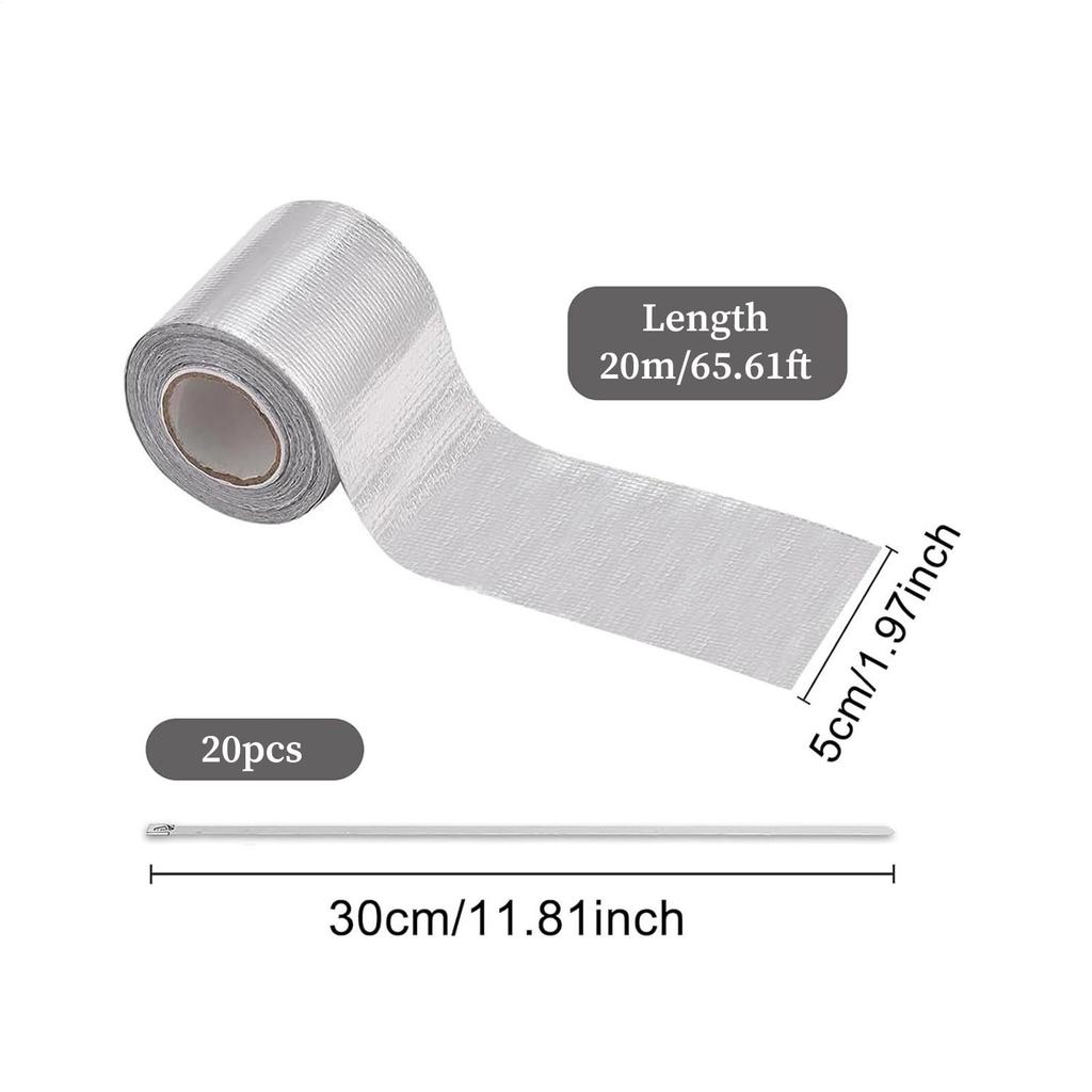 Exhaust Tape High Temp Pipe Adhesive Sealing Shield Wrap With 20 Stainless Steel Ties Exhaust Sealing Tape For Car Motorcycle
