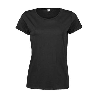 Womens/Ladies Roll Sleeve Cotton T-Shirt