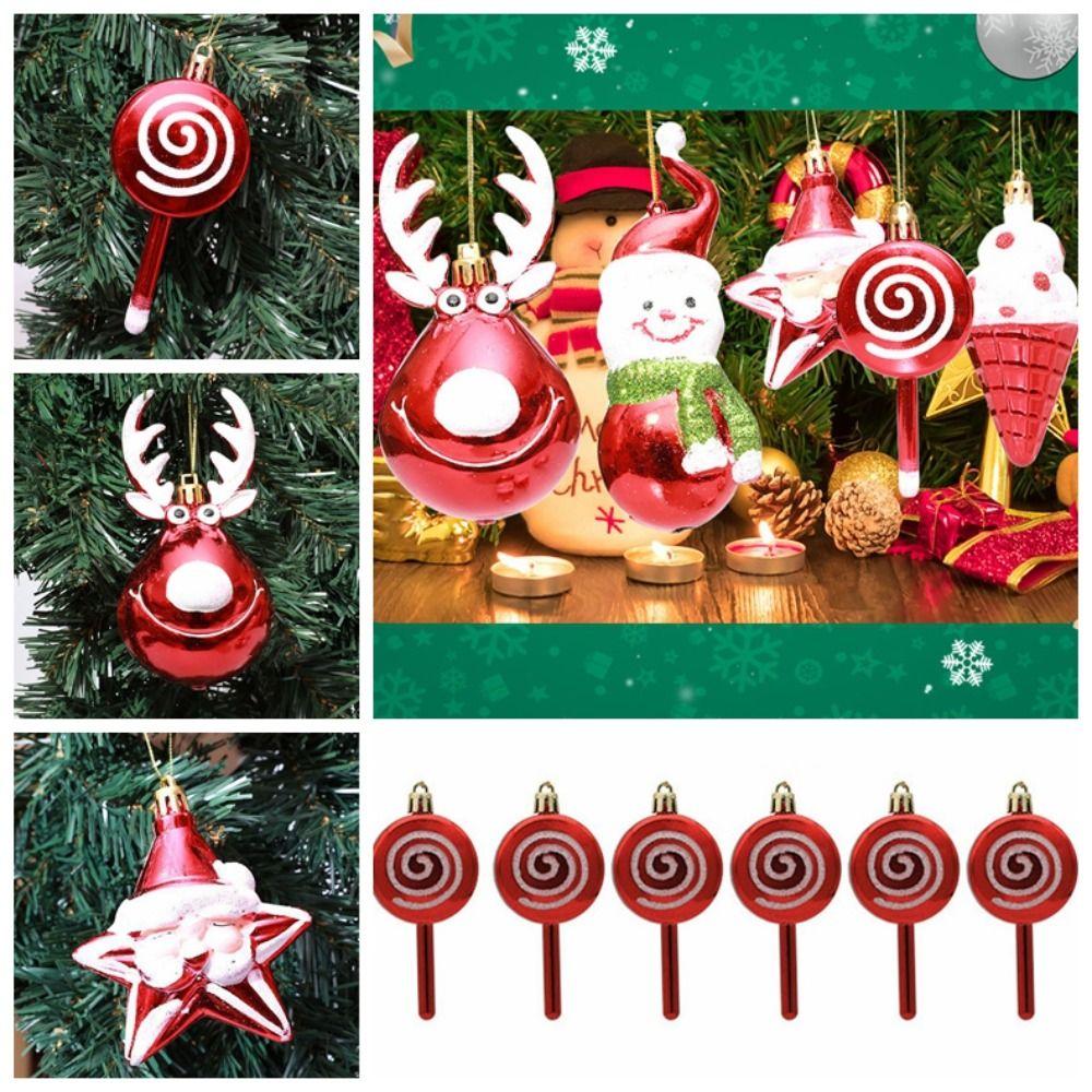 Electroplated Candy Pendant Plastic Xmas Tree Hanging Pendants Crafts Christmas Lollipop  Gift