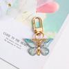 Fashion Exquisite Butterfly Keychain Crystal Butterfly Lobster Button Key Holder Accessories Handbag Pendant Party Decoration