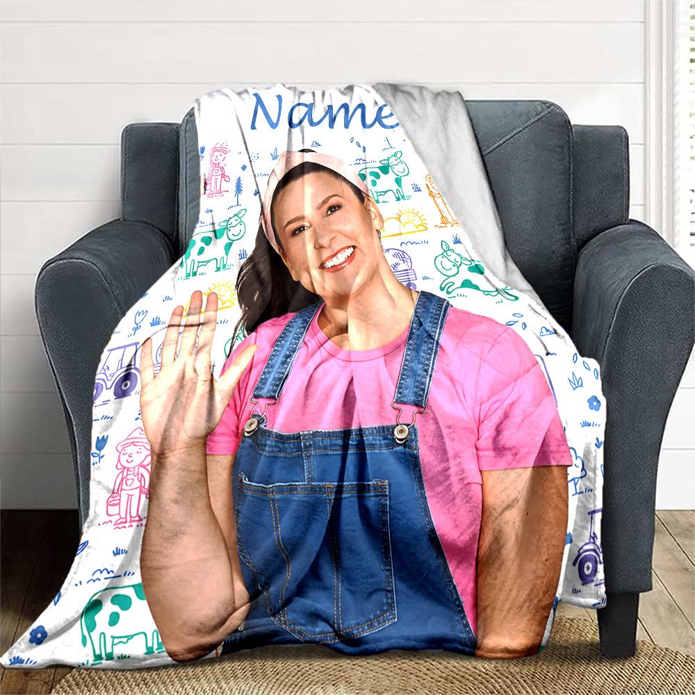 Customizable Ms Rachel1 Throw Blanket – Personalized Name, All-Season Cozy Snug Blanket, Machine Washable, Personalized Blanket