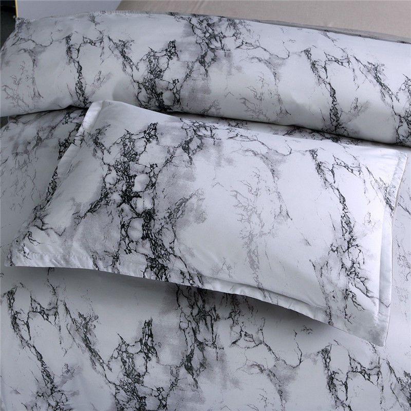 Elegant Marble Pattern Soft Bedding Duvet Cover Set With Pillowcase For All Bed Sizes