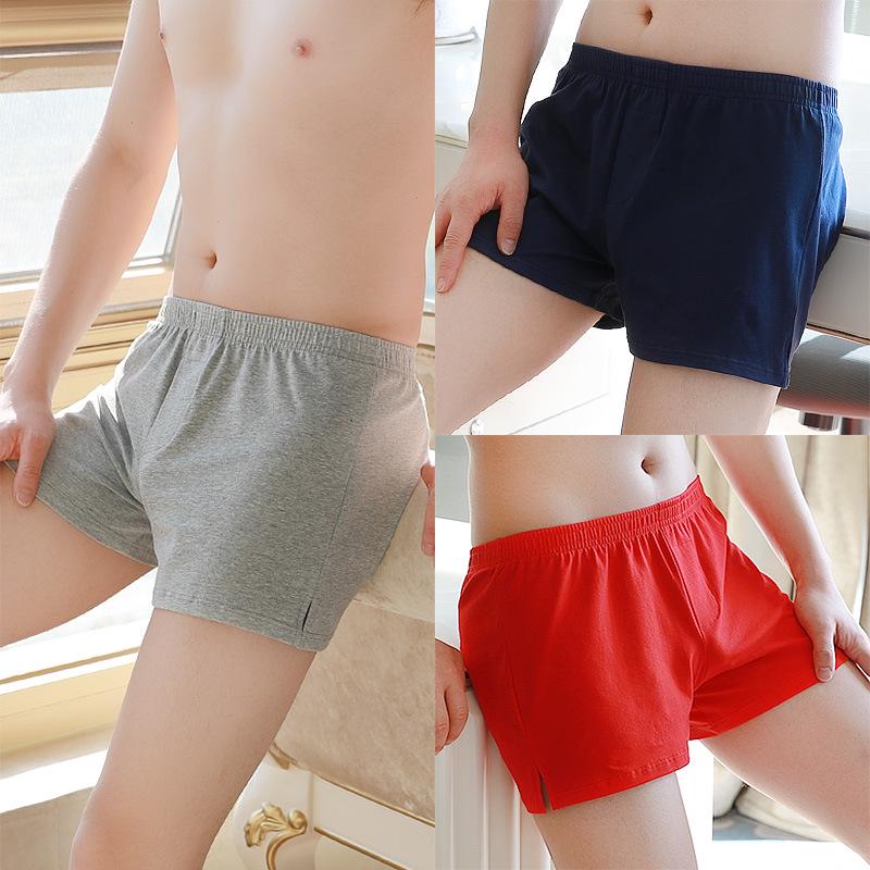Men's Pure Cotton Mid-Waist Boxer Briefs - Loose A-line Plus Size Shorts