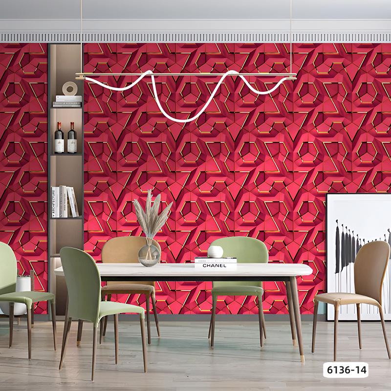 High-End Geometric 3D Wallpaper: Self-Adhesive, Waterproof, Moisture-Proof for E-sports or Home Decor
