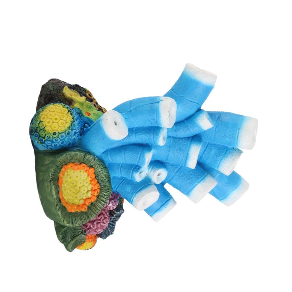Simulation Coral Volcano Ornament Colorful LED Light Aquarium Decoration  Fish Tank Landscape