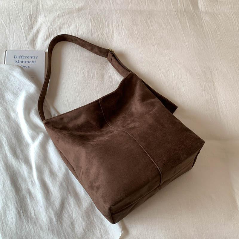 Retro Suede Tote Bag Women's 2025 New Large-capacity Foreign Fashion Crossbody Bag Simple and High-end Shoulder Bag