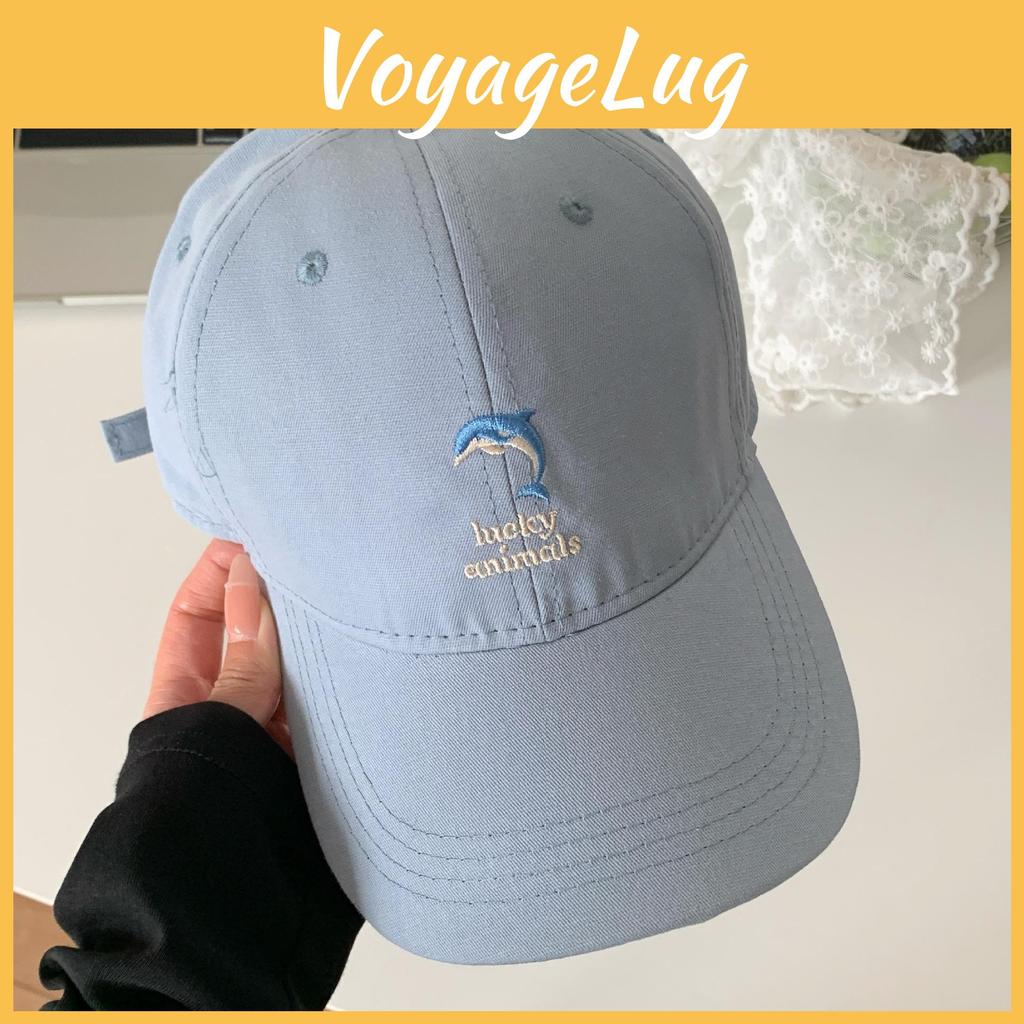 Cap Baseball Trendy With Dolphin And Letter Embroidery Design For Outdoor Wear