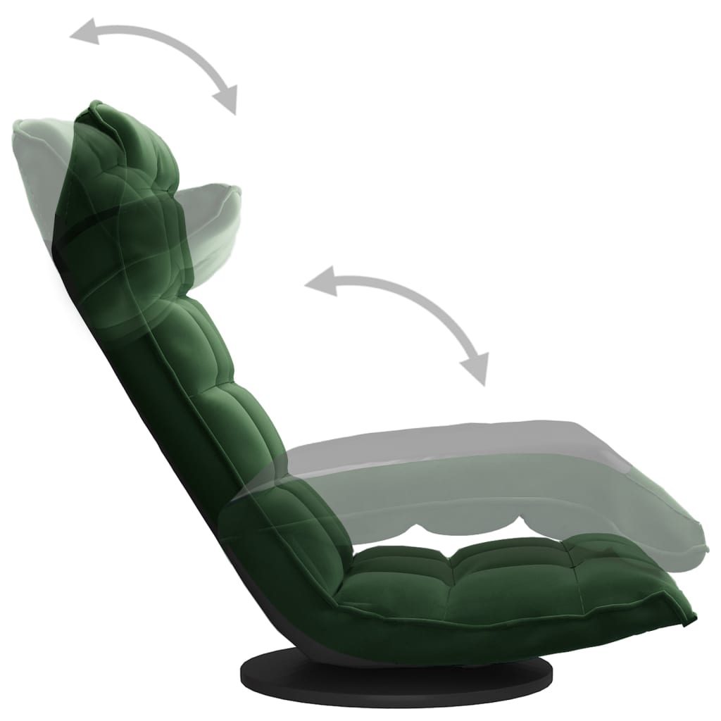 Floor Chair Swivel Dark Green Velvet