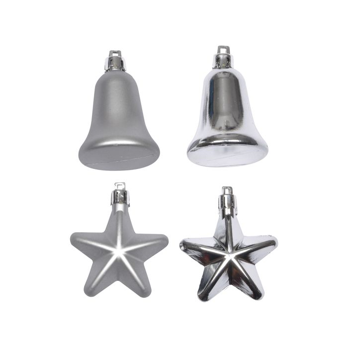 Set de 4 decorations de noel cloches et etoiles