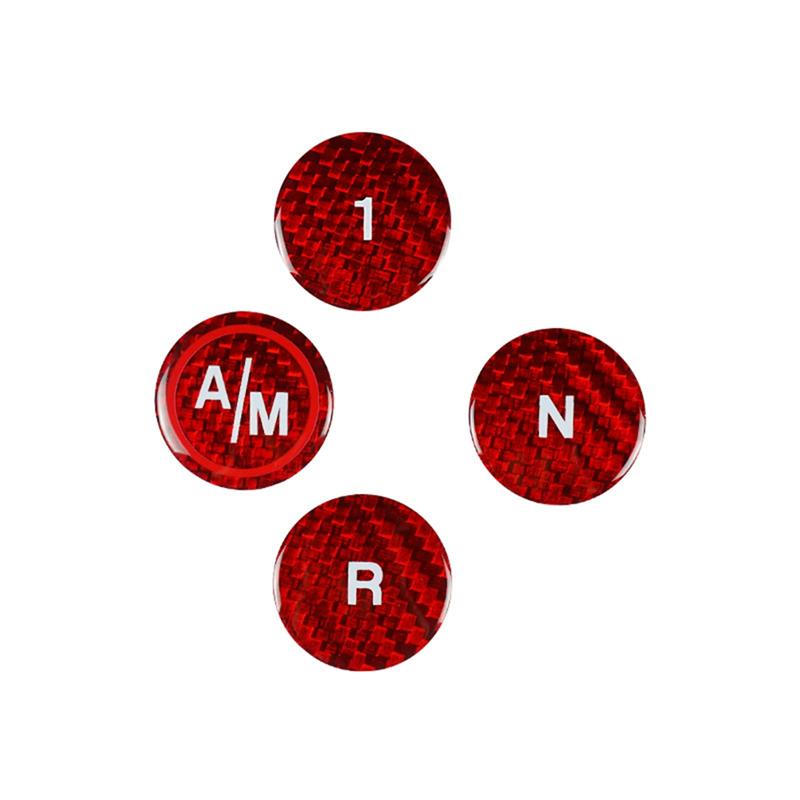 Interior Accessories Carbon Fiber Decorative Sticker For Fiat 500 Abarth 595 695 Car Gear Shift Button Cover Red Color A