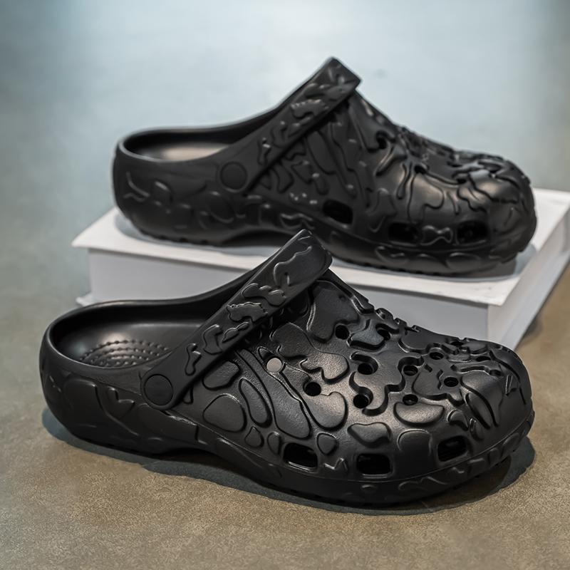 

2025 Летние мужские сандалии Новая домашняя садовая обувь Удобные и легкие мужские тапочки Нескользящие сандалии-вьетнамки с мягкой подошвой 44-45 чёрный