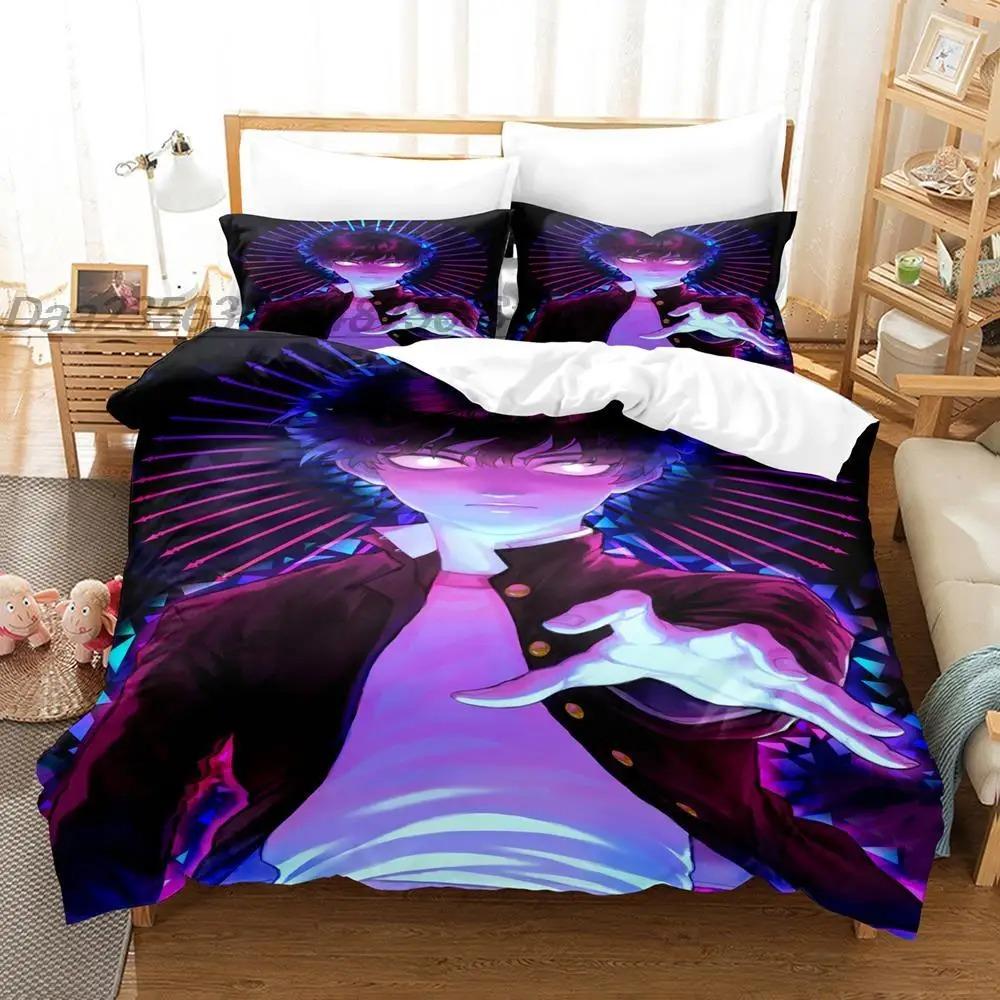 Mob Psycho 100 Sängklädesset Enkelt Twin Full Queen King Size Sängset Aldult Barn Sovrum Påslakanset 3D Anime lakan set