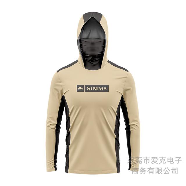 SIMMS Fishing Suit Fly Fishing Luya Hoodie Summer Men's Long Sleeve Sunscreen Clothing Hooded Mask Quick Drying Breathable