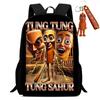 Portable Italian Brainrot Backpack Shoulders Bag Large Capacity Cartoon School Bag Printed Tung Tung Saur Tralala Bag For Kid