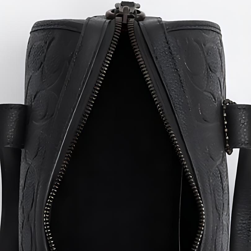 Coach Gotham 24 Removable Shoulder Strap Zipper Closure Leather Shoulder Tote Bag Medium Unisex Handbags Black CZ497-BLK