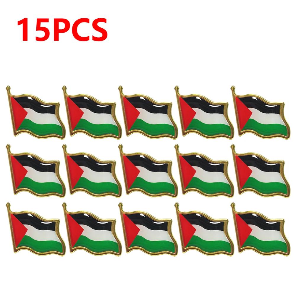 1-30PC Palestine National Flag Pin Country Flag Metal Lapel Pin Palestine Brooch Badges For Clothes Bag Hat Collar Accessories