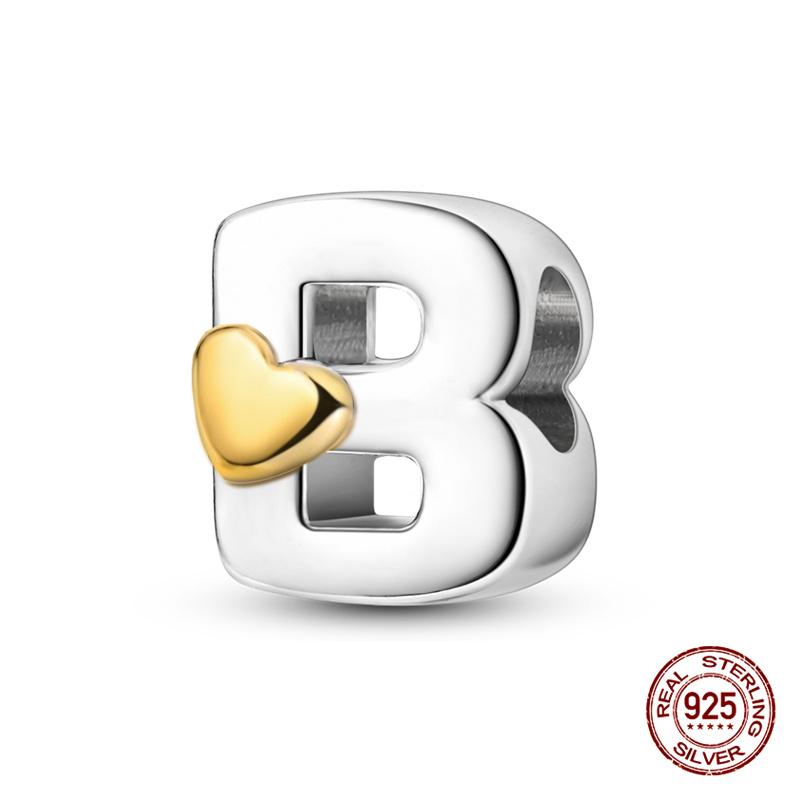 26 A- Z Alphabet Beads Copper Love Letter Charms Fits Original 3Mm Womans Bracelet Bangle Zircon Beads Diy Jewelry Gifts