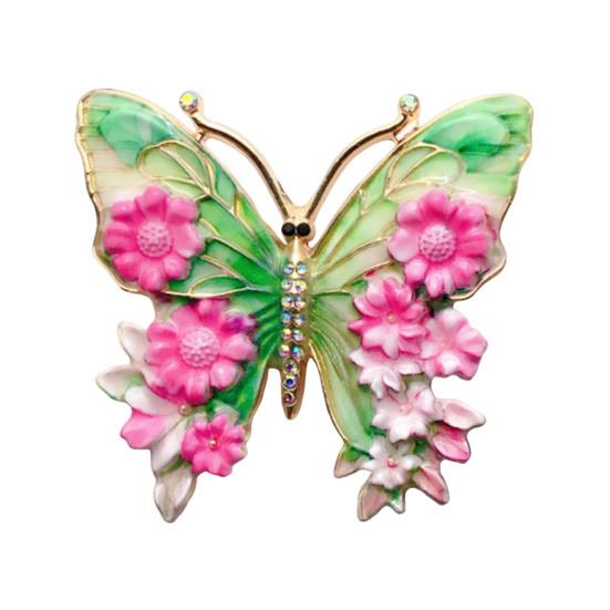 Women Brooch Flower Decor Butterflies Pin Sweaters Collars Shape Brooch Hats Bags Coats Scarves Versatile Accessory