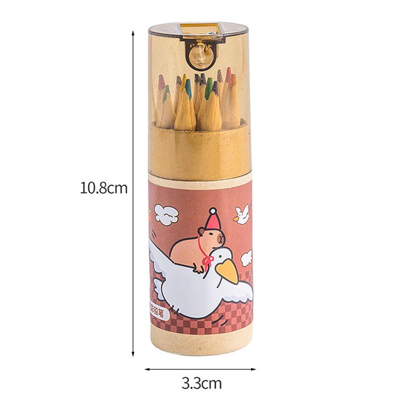 12 Adorable Capybara Pencils With Sharpeners And Straight Tips, Perfect For Schools, Offices, And Student Stationery