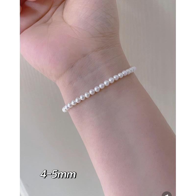 Natural Freshwater Pearl & Leather Bracelet: 3-6mm Nearly Flawless Pearls, Durable, High-End Design