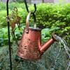 Retro Metal Kettle Light Waterproof Butterfly Solar Watering Can Solar Butterfly Garden Lights for Outdoor Garden Yard Decor