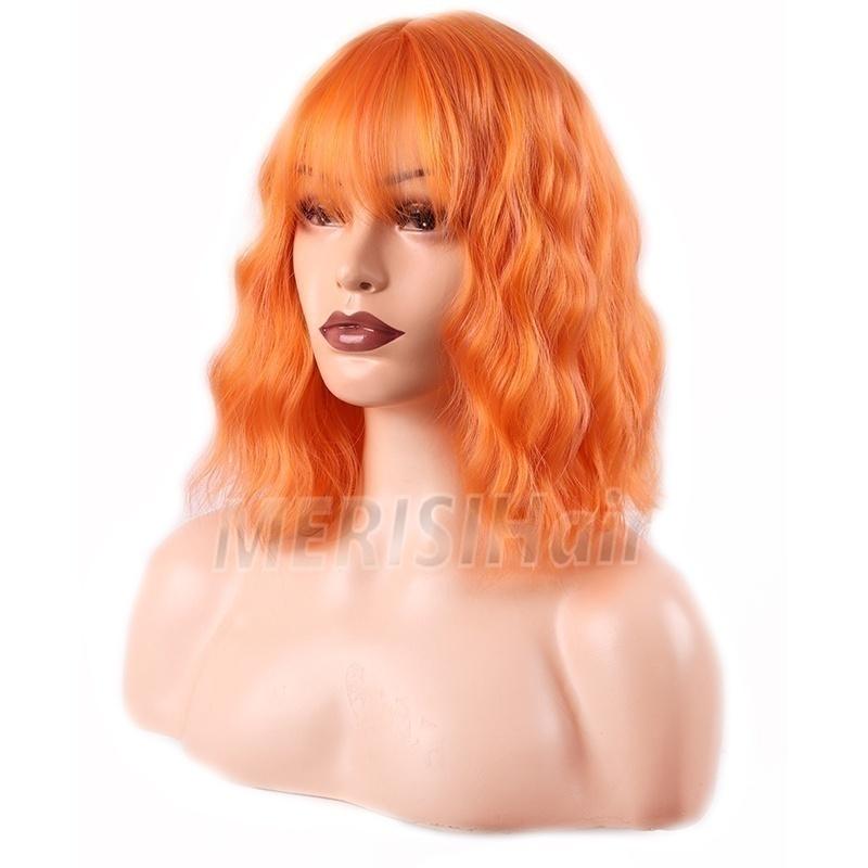 

MISS WIG, женский короткий волнистый парик с челкой, волнистый парик из синтетического волокна для женщин, повседневная одежда, косплей, парик с волнистыми волосами 2D-97C