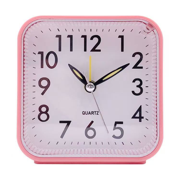 Creative Square Small Alarm Clock Fashion Silent Luminous Alarm Clock Bedside Table Clock