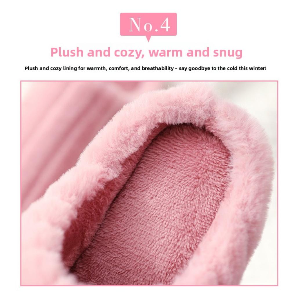 Cotton Slippers for Women and Couples in Autumn and Winter, Indoor Warm Plush Slippers for Men, Anti Slip Thick Cotton Slippers for Winter