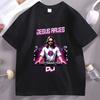 Jesus Raves DJ Graphic T Shirts Unisex Women Cotton Short Sleeve Tshirt Casual Round Neck Comfortable Tshirt Trendy Basic Tees