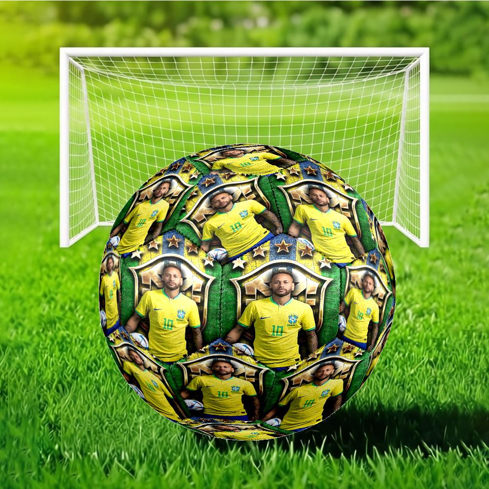 Brazilian Football Star Soccer Ball Size 5 Soccer Ball, Machine-stitched, Soft and Comfortable, Suitable for Training and Matches Fan Gift