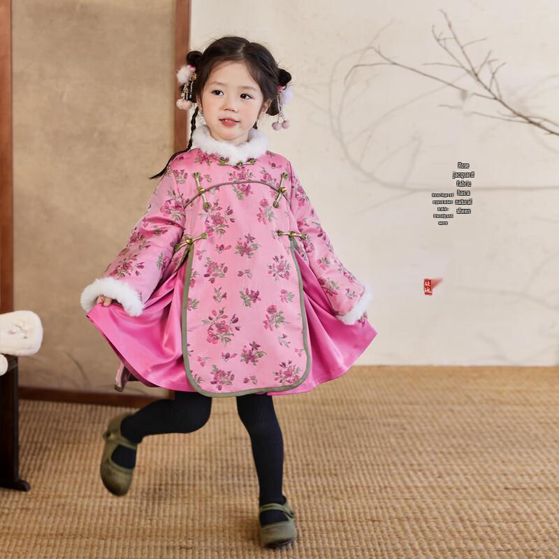 Платье-ципао LUSON для девочек, цветочное, в новом китайском стиле 80