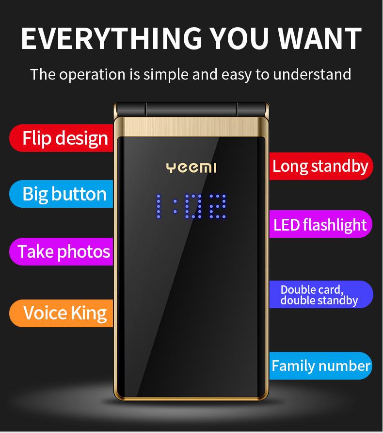 Cross-border M2-C Flip Phone for Seniors - Dual Screen, Large Font & Buttons, Long Standby, Multilingual