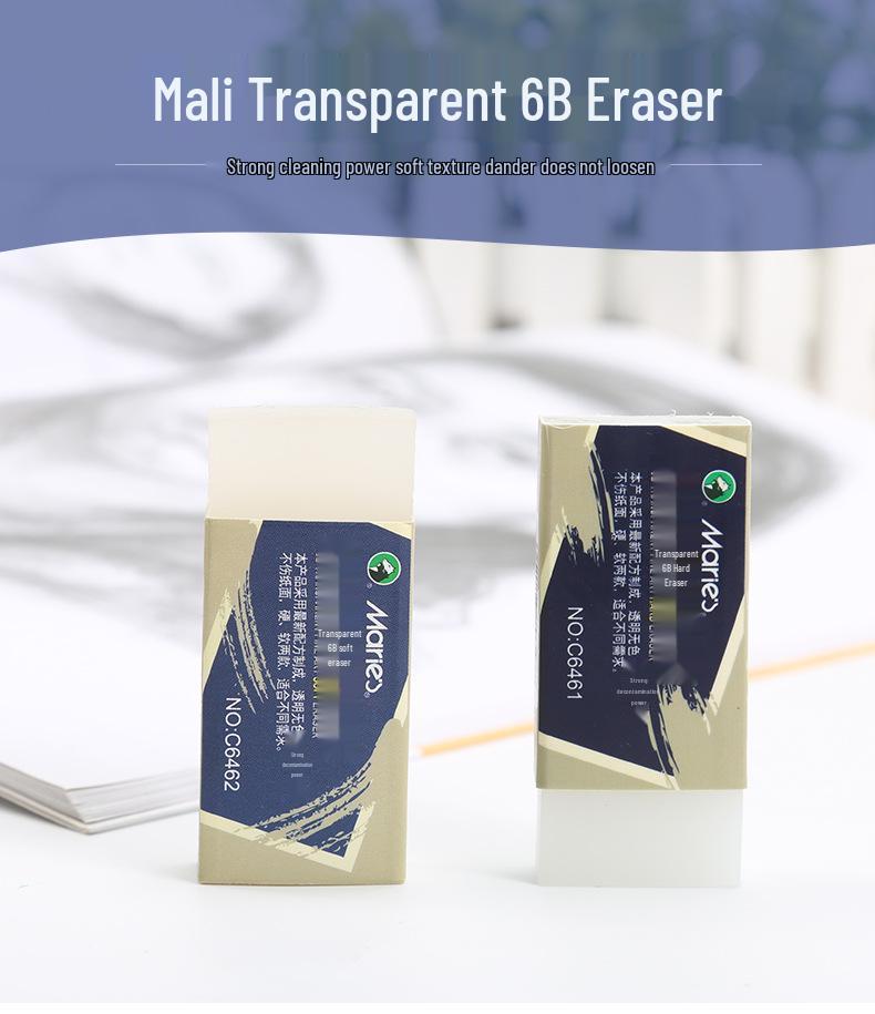 Mali 6B Transparent Crumbless Art Eraser for Sketching and Exams