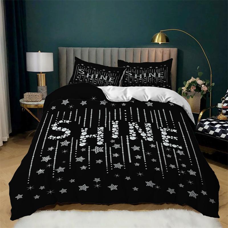 Einfacher Schmetterling Schwarz Bettbezug Löwenzahn Druck Bettwäsche Set Queen Größe Für Erwachsene Mädchen Teenager Zimmerdeko Polyester Steppdeckenbezug