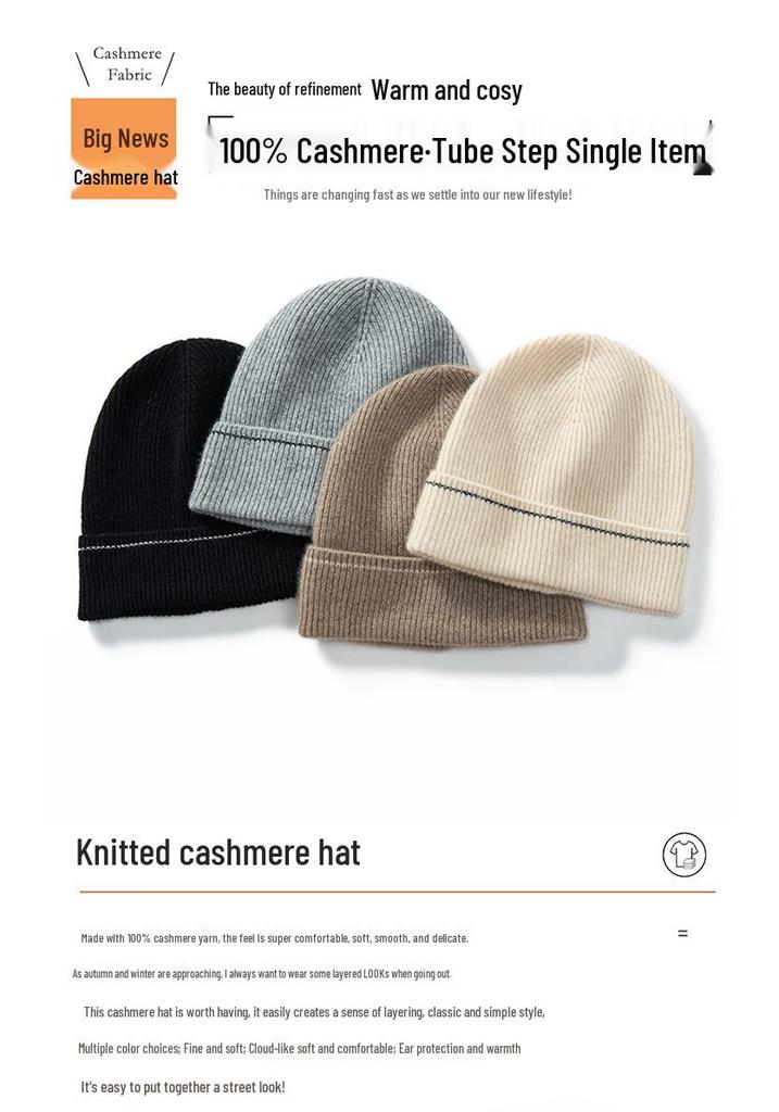 100% Cashmere Women's Hat: Soft, Warm, Stylish & Versatile for Autumn/Winter