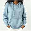 Hooded Knitted Hoodie Women's Autumn/Winter Hoodie Drawstring Pocket Sweater Women's Casual Solid Color Women
