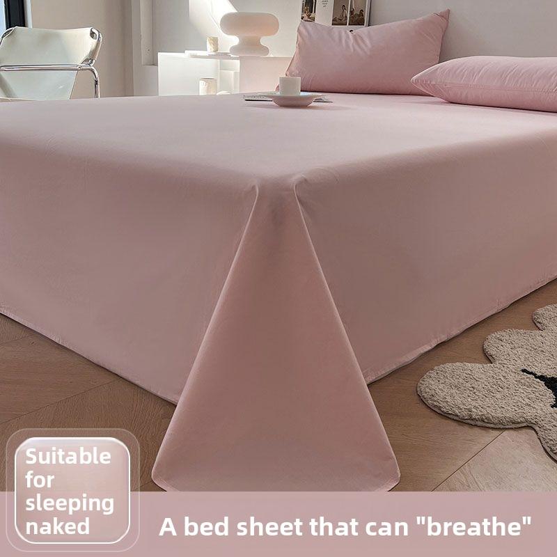

Ins Style Solid Plaid Bed Sheet with Pillowcase, Simple Bedding for Single Double Student Dormitory 120*230
