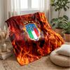 Italy Football Printed Flannel Blanket Skin Friendly Warm Decorative Throw for Indoor Couch Bed Daily Use